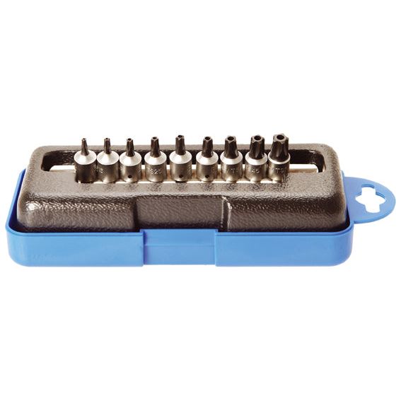 Juego de dados con punta | entrada 6,3 mm (1/4") | T-Star (para Torx Plus) con perforación | 9 piezas