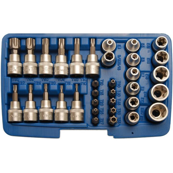Juego de puntas y dados con punta | T-Star (Torx)  | 3/8" | 34 piezas