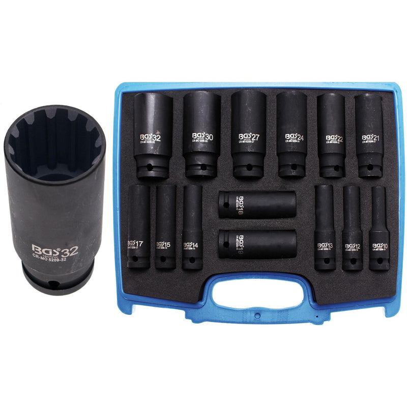 JUEGO DE DADOS DE IMPACTO | MULTIUSOS "GEARLOCK" | 10 - 32 MM | 14 PIEZAS
