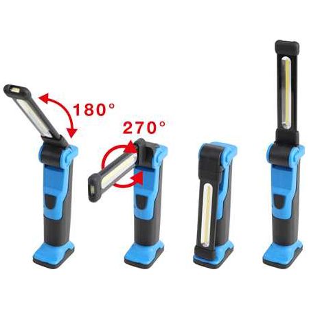 Lámpara LED COB articulada | 5 W | con imán y gancho | cabeza girable 360°
