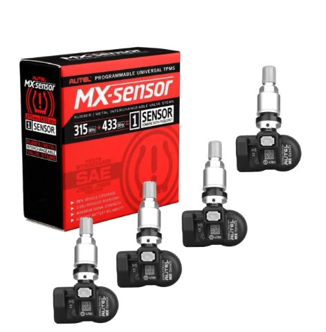 4 SENSORES TPMS METALICO PROGRAMABLE AUTEL DUAL 315 Y 433 MHZ