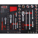 Caja Con 158 Herramientas 6 Cajones & Puerta Latera Bgs 6055 Color Negro