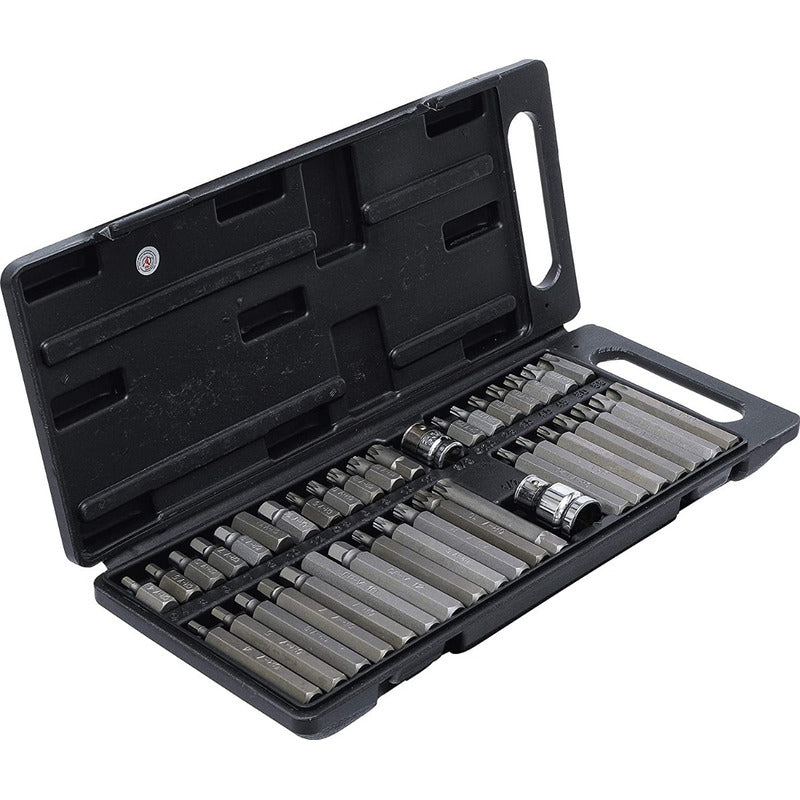 Bgs 7073 Juego De Puntas Torx, Allen Y Bristol 40 Pzas, Grado Acero S2 Color Gris