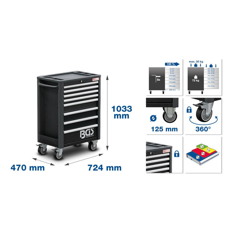 Gabinete / Estante Para Herramienta | 8 Cajones | Bgs 4111