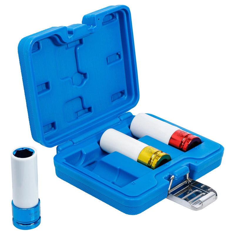 3 Dado Impacto Protector Plastico 1/2  |17-19-21mm| Bgs 7200