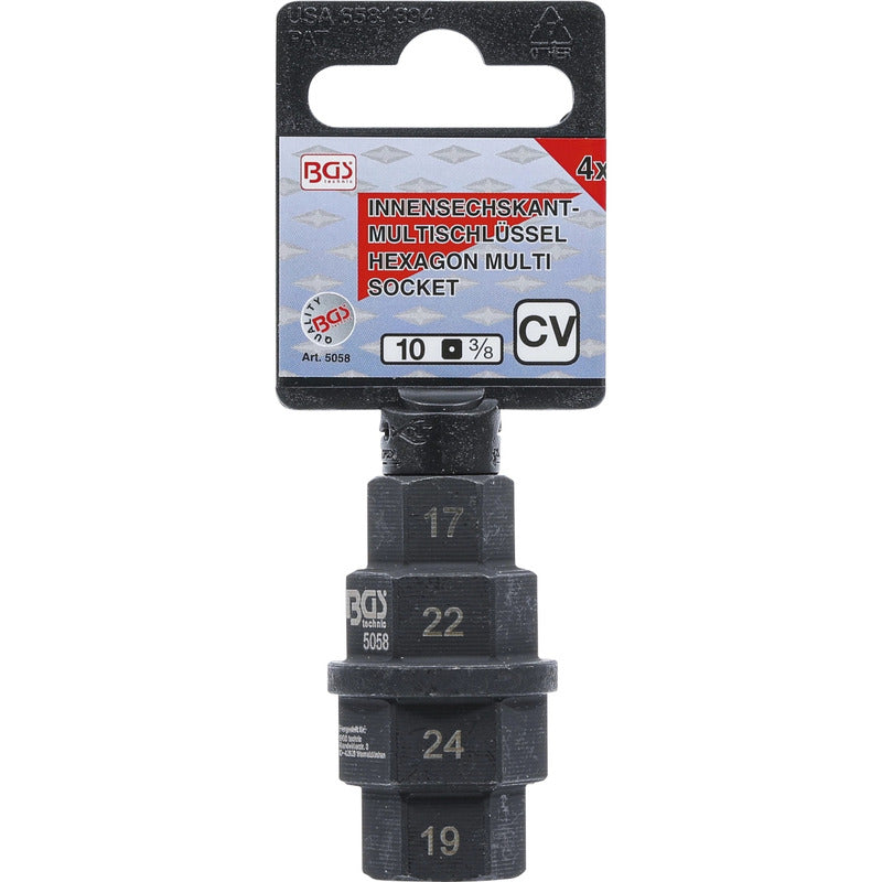 Dado Especial 3/8 | Motocicletas 17 19 22 24 Mm | Bgs 5058