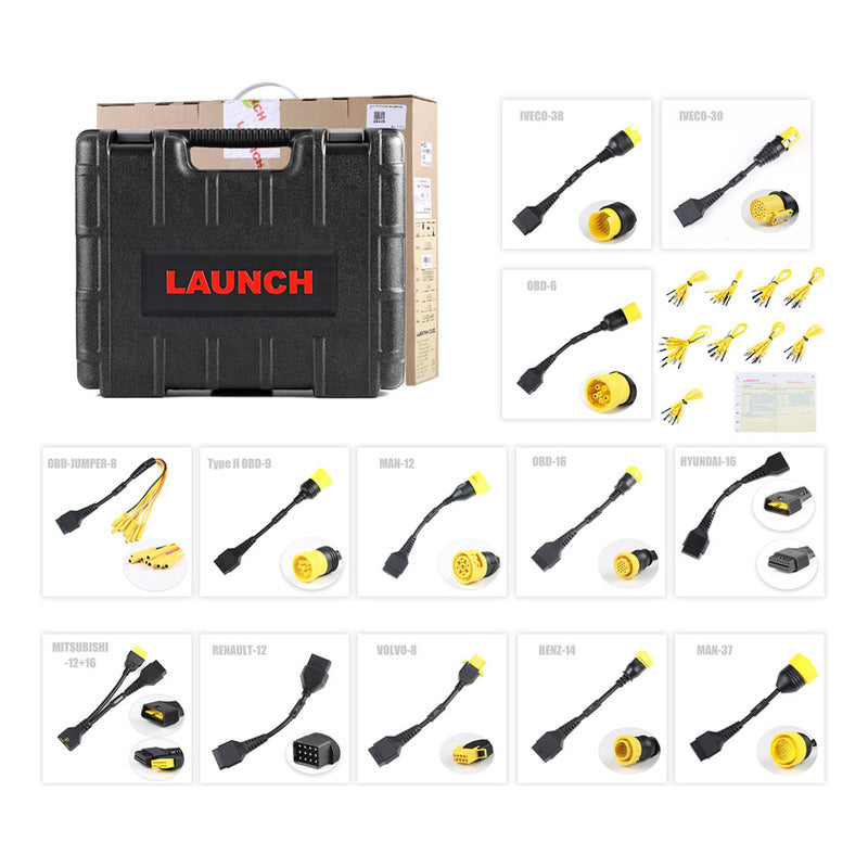 Launch Kit De Cables Hd Diagnóstico Camiones Diésel Pesado
