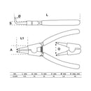Set De Pinzas De Punta Para Seguros Circlip 4 Pza Bgs 52100
