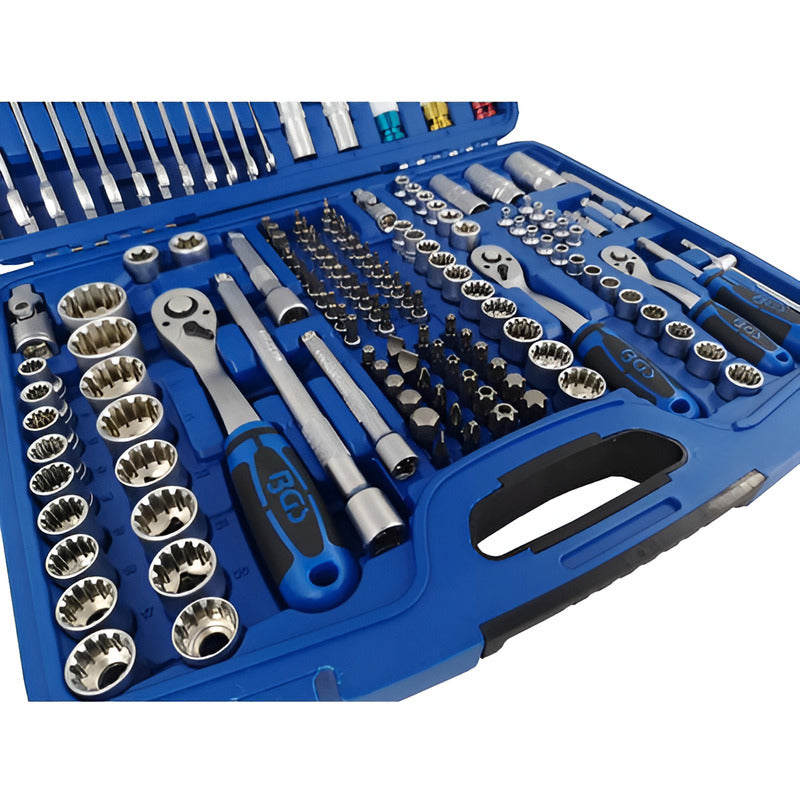 Juego Autocle | Dados, Llaves | 1/4, 3/8, 1/2 | Bgs 2290-mx Color Azul