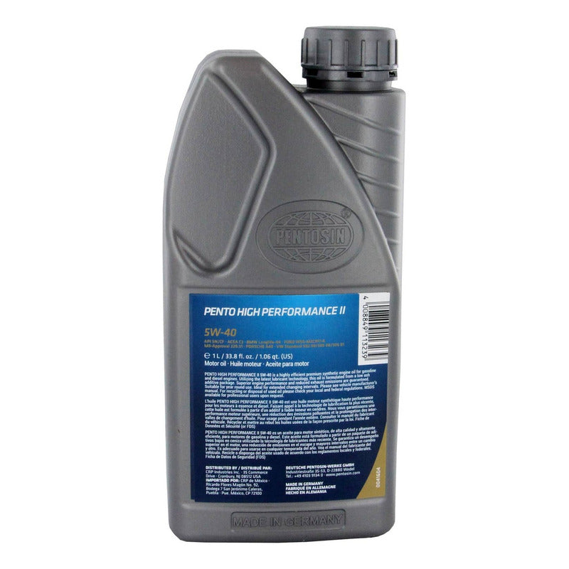 Aceite Sintético Automotriz Pentosin 5w40 High Performance