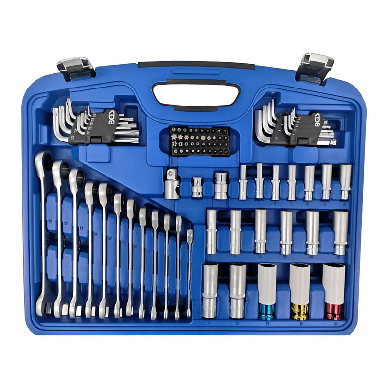 Juego Autocle | Dados, Llaves | 1/4, 3/8, 1/2 | Bgs 2290-mx Color Azul