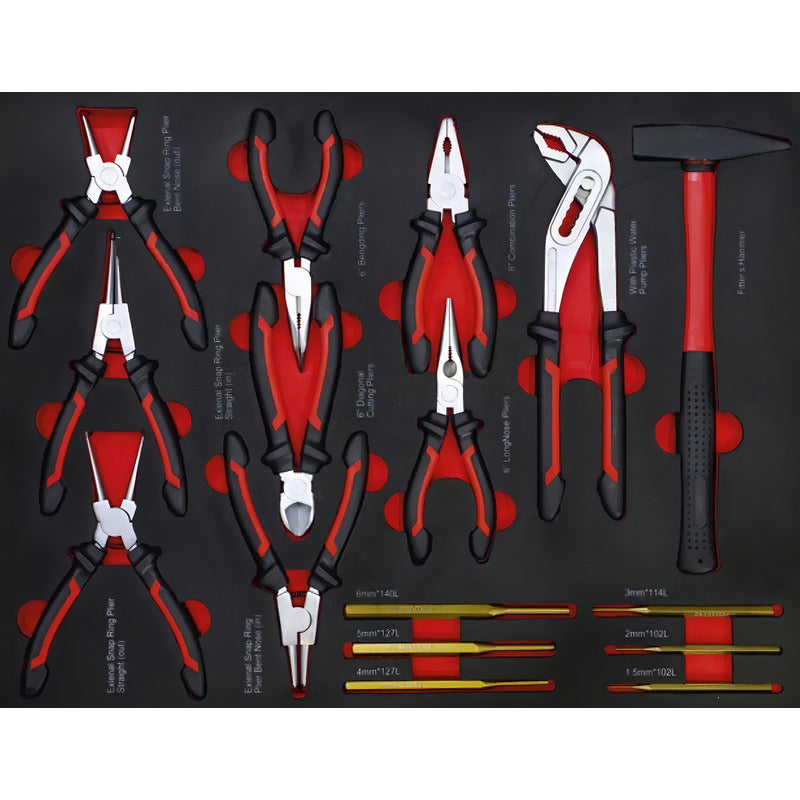 Caja Con 158 Herramientas 6 Cajones & Puerta Latera Bgs 6055 Color Negro