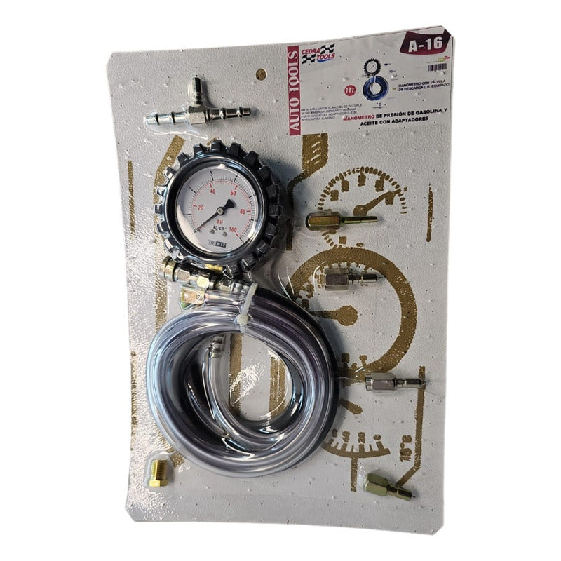 Manometro Para Revisar Bomba De Gasolina Con Adaptadores VYM-A-16