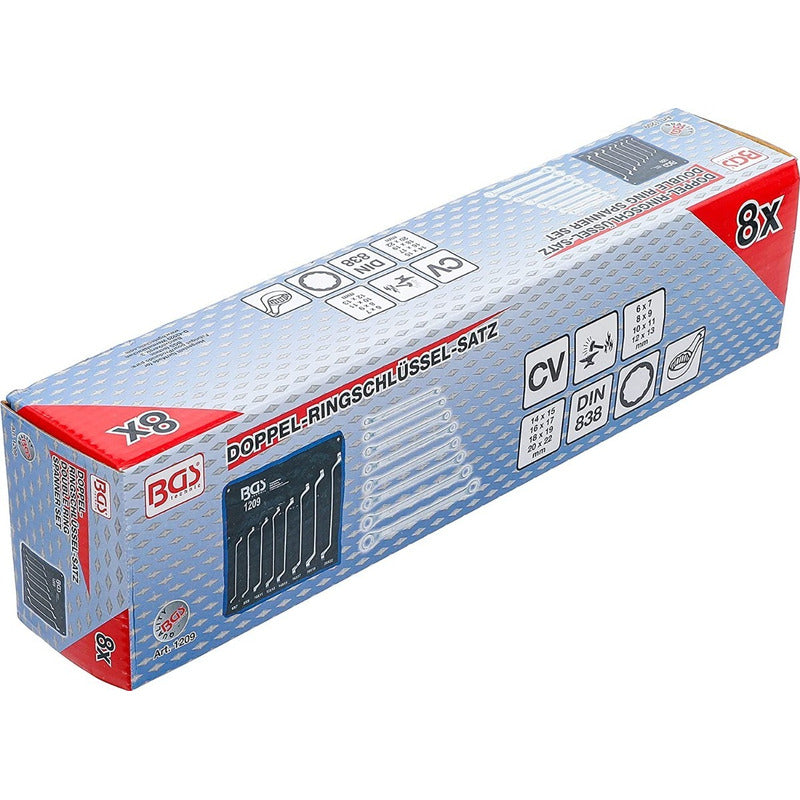 Llaves Acodadas Doble Estrella Milimetricas 8 Pzas Bgs 1209