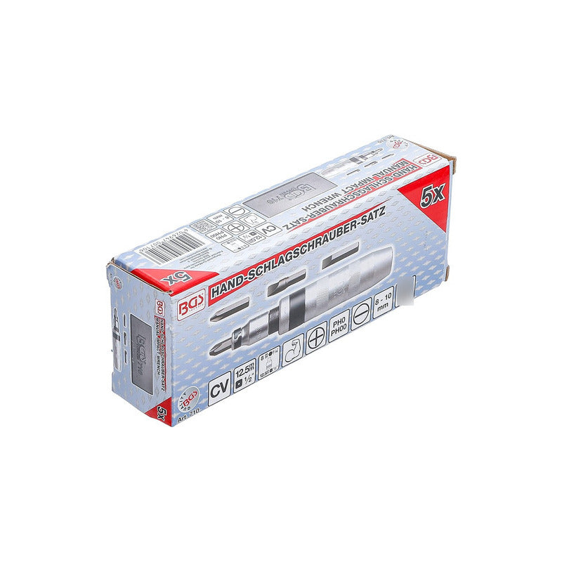 Bgs 710 Desarmador De Impacto Con Estuche Y Puntas (5 Pzas) Color Plateado