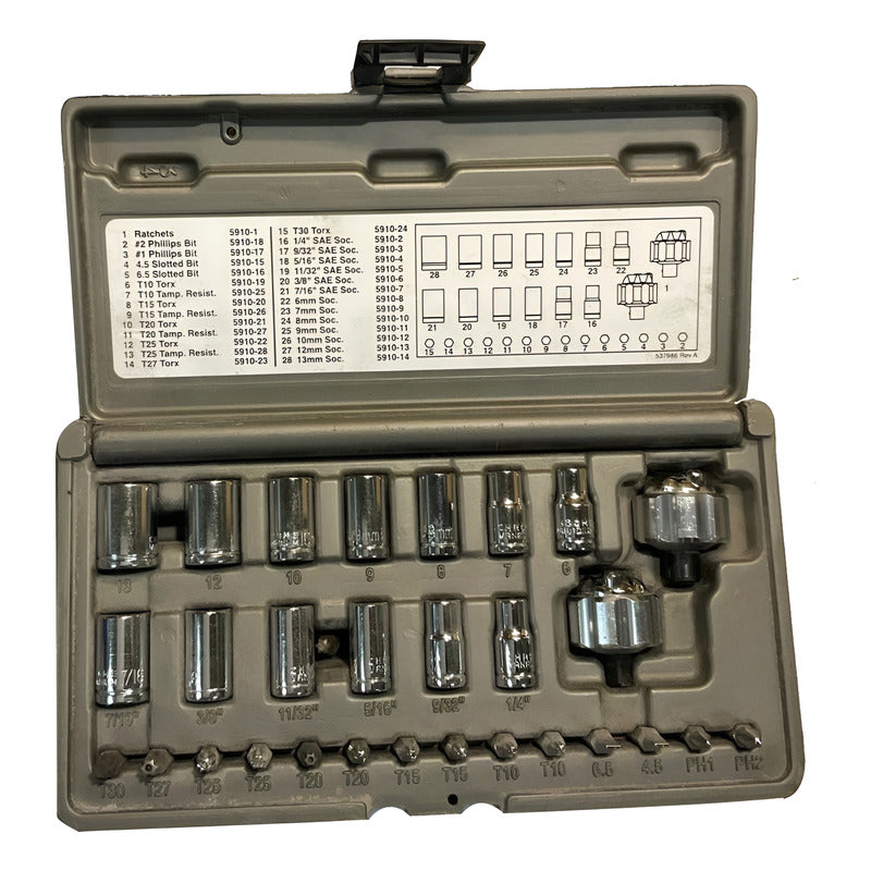 Set 29 Piezas Dados Y Puntas Con Mini Matraca Otc 5910