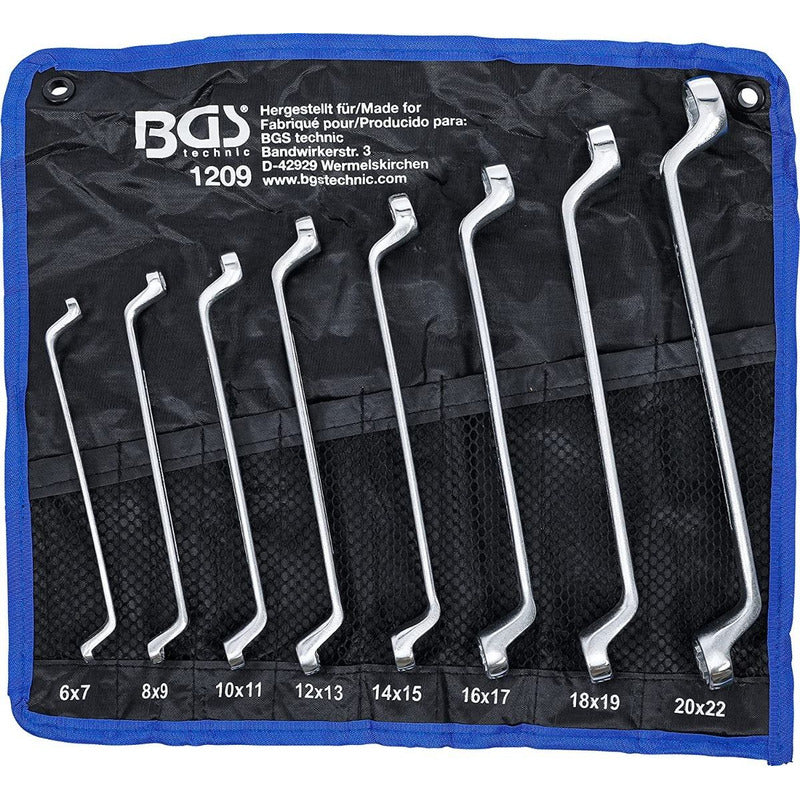 Llaves Acodadas Doble Estrella Milimetricas 8 Pzas Bgs 1209