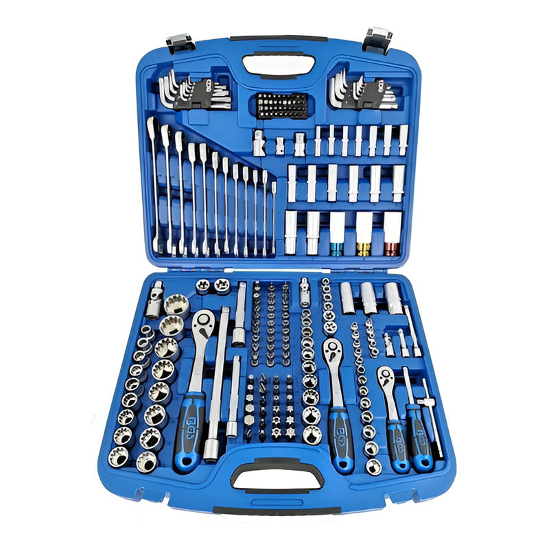 Juego Autocle | Dados, Llaves | 1/4, 3/8, 1/2 | Bgs 2290-mx Color Azul