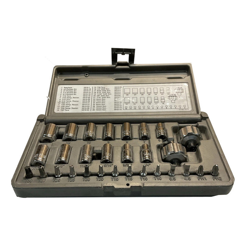 Set 29 Piezas Dados Y Puntas Con Mini Matraca Otc 5910
