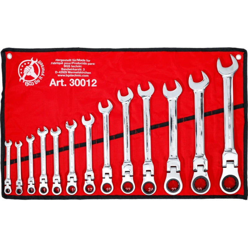 Juego 13 Pza Llave Combinada Con Matraca |6-32 Mm| Bgs 30012 Plateado