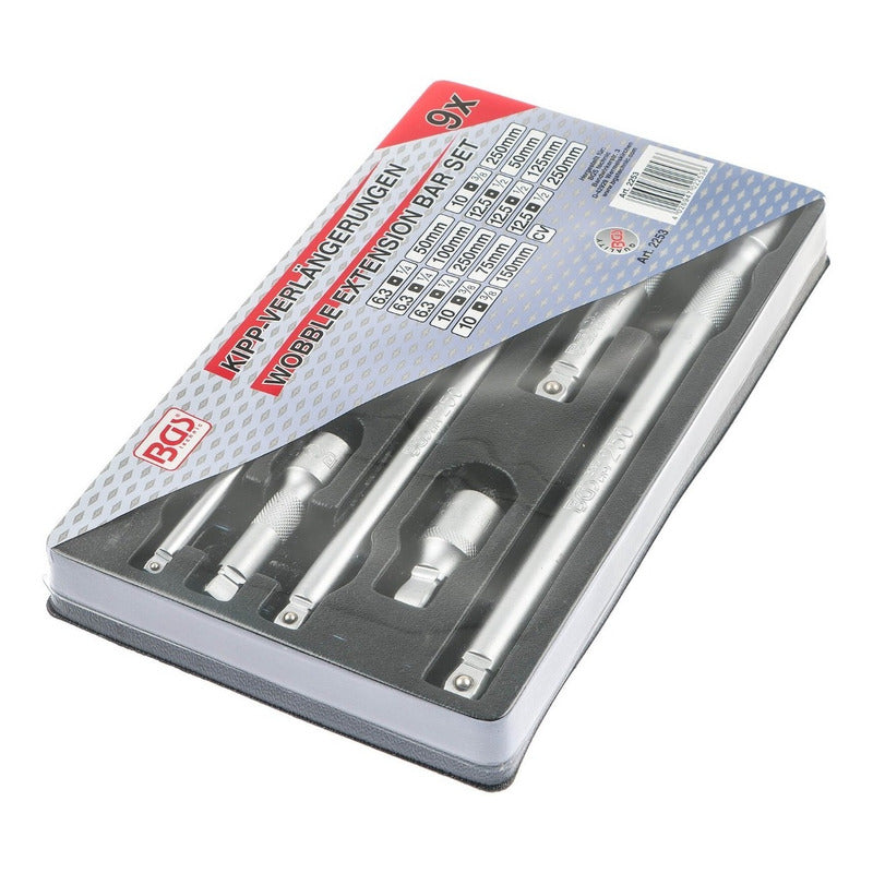 Juego De Extensiones Anguladas  Para Matraca 1/4 3/8 1/2 9pz
