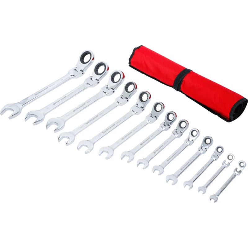 Juego 13 Pza Llave Combinada Con Matraca |6-32 Mm| Bgs 30012 Plateado
