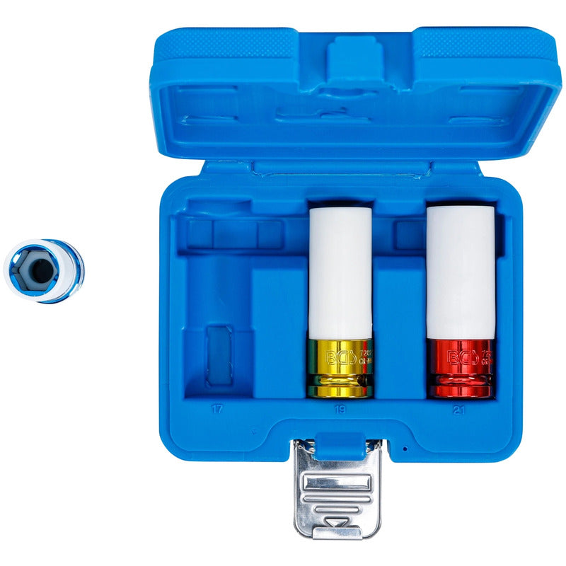 3 Dado Impacto Protector Plastico 1/2  |17-19-21mm| Bgs 7200