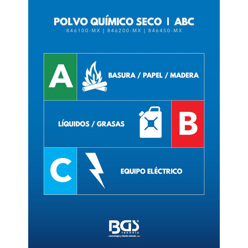 Extintor Recargable | 4.5kg | Polvo Abc | Bgs 846450-mx