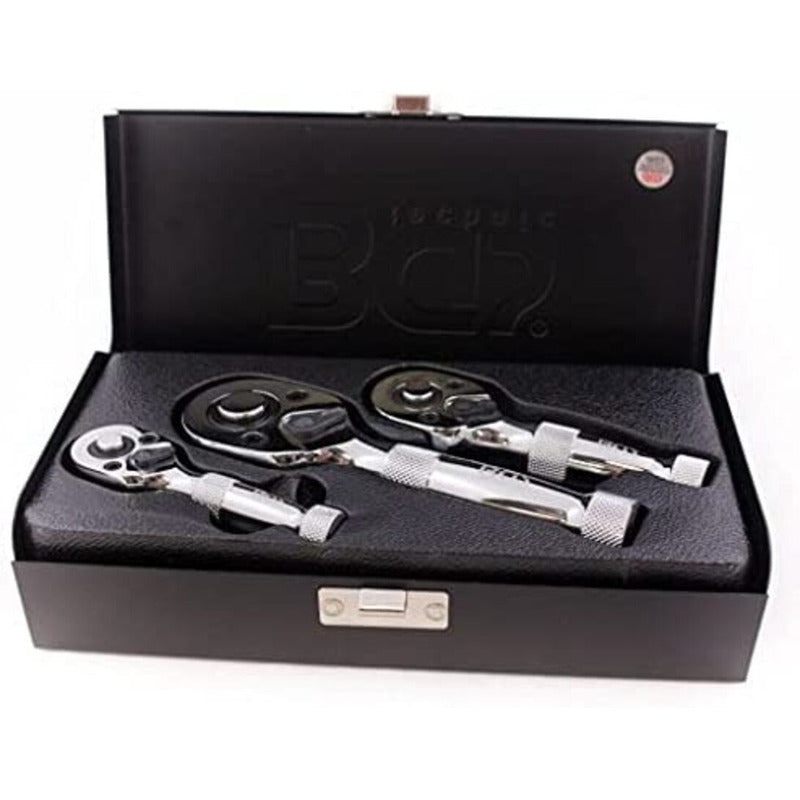 Set De 3 Mini Matracas Medidas 1/4, 3/8, 1/2 En Caja Bgs 215