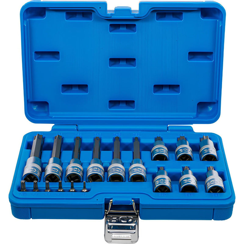 Set De Dados Con Punta Torx Plus 1/4 & 1/2 18 Pzas Bgs 5173