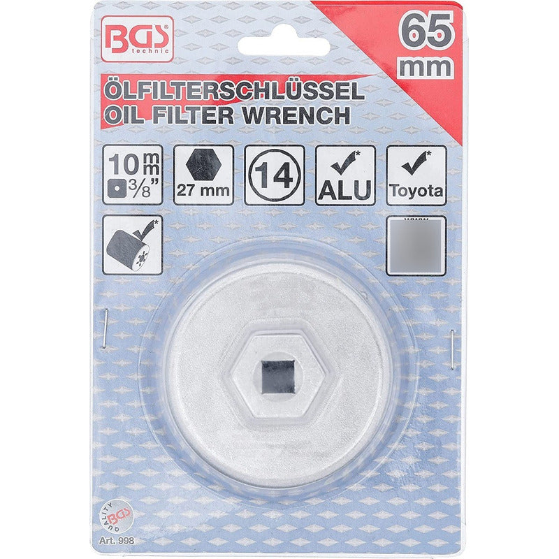 Bgs 998 Llave Para Filtro De Aceite Toyota 4 Cilindros, 65mm