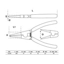 Set De Pinzas De Punta Para Seguros Circlip 4 Pza Bgs 52100