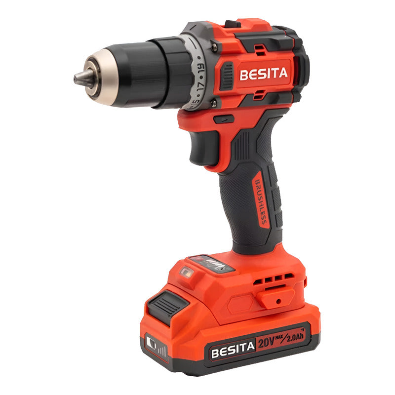 Besita E102 Taladro Electrico Inalambrico 20v Profesional Rojo 60