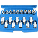 Juego De Dados Hembra Y Puntas Torx 1/2  | 19 Pzas En Caja