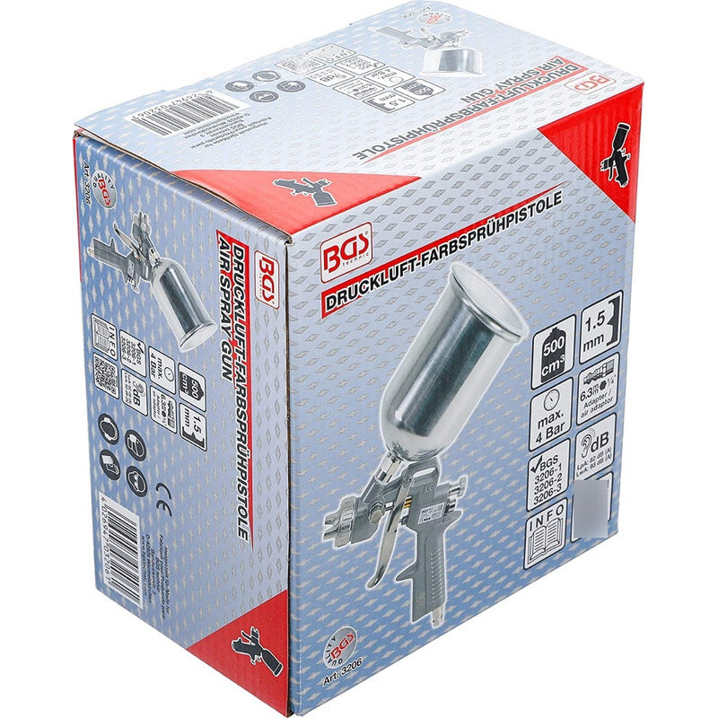 Pistola De Pintura Spray 500 Cm³ Trabaja Con 60 Psi Bgs 3206