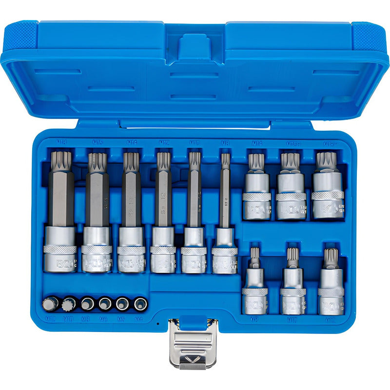 Set De Dados Con Punta Spline Zxn 1/4 & 1/2 18 Pzas Bgs 5172