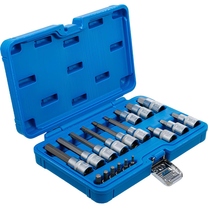 Set De Dados Con Punta Hexagonal 1/4 & 1/2 18 Pzas Bgs 5171