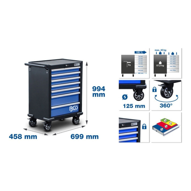 Gabinete De Herramientas | 7 Cajones | Bgs 4204