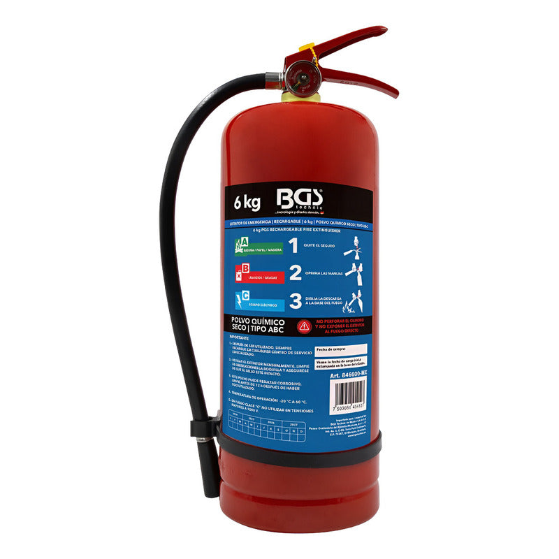 Extintor Recargable Extinguidor Con Base 6 Kg  Bgs 846600-mx