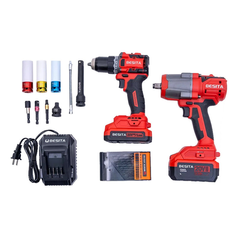 Torquemaster Pistola De Impacto Y Taladro Inalambrico Besita Rojo 60hz