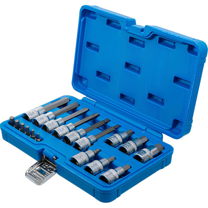 Set De Dados Con Punta Hexagonal 1/4 & 1/2 18 Pzas Bgs 5171