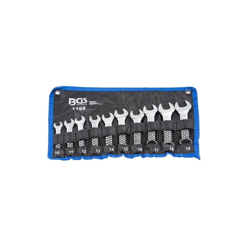 Juego De 10 Llaves Combinadas Cortas Milimétricas 10-19