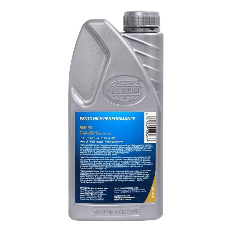 Aceite De Motor 100% Sintetico Pentosin 5w-30 1 Lt 8043107