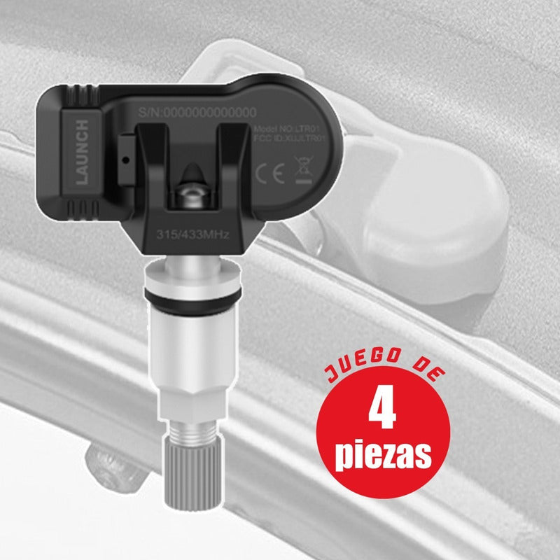 4 Sensor Tpms Universal Metalico De Launch 315 Mhz Y 433 Mhz