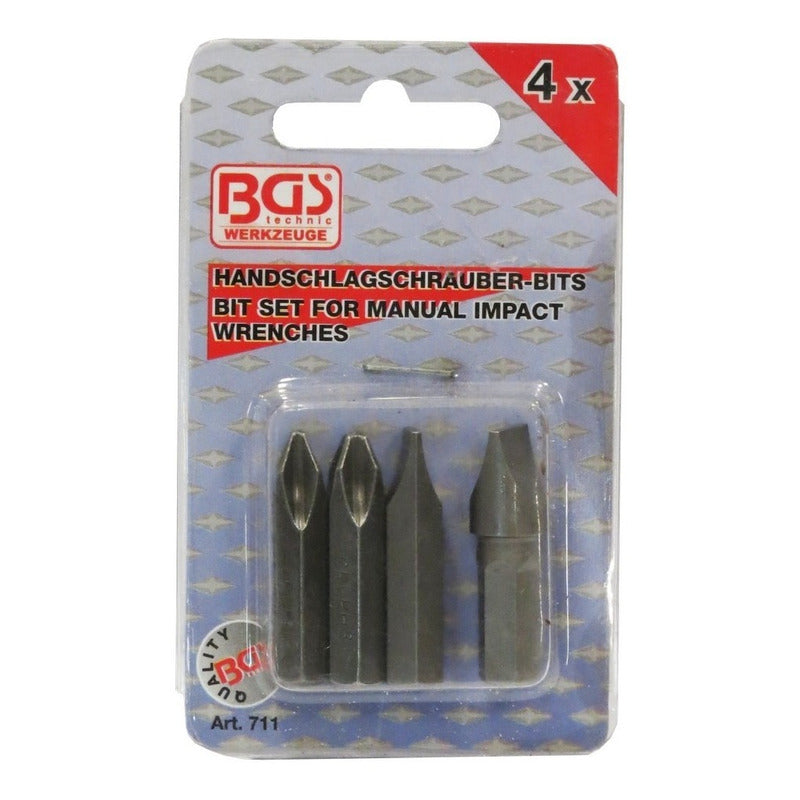 Bgs 711 Puntas Para Desarmador De Impacto 4 Pzas (remplazo)