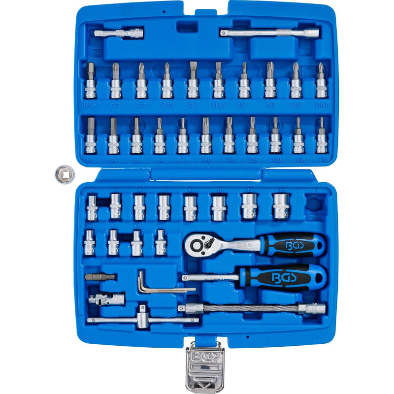 Juego De Herramienta Y Dados | 1/4 | 46 Pzs | Bgs 2145 Azul