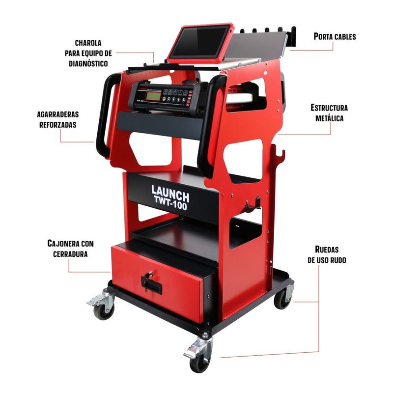 Twt 100 Carro Metalico De Diagnóstico Multiusos Launch