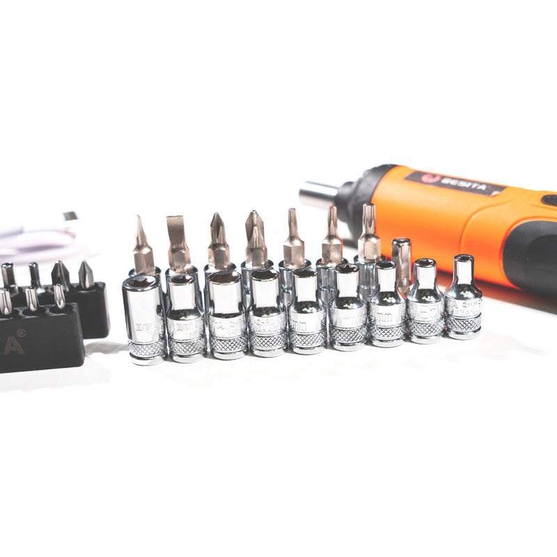 Kit De Desarmador Electrico Inalambrico Accesorios Besita Rojo 60 Hz