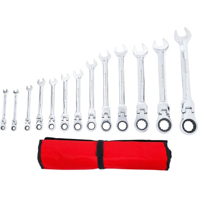 Juego 13 Pza Llave Combinada Con Matraca |6-32 Mm| Bgs 30012 Plateado