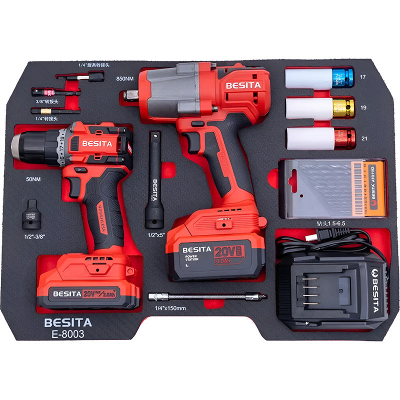 Torquemaster Pistola De Impacto Y Taladro Inalambrico Besita Rojo 60hz